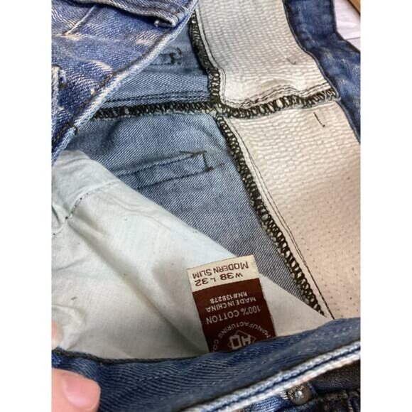 cowgirl argyle boho cozy grandpa dad AO American Legacy Denim Jeans W38 L32 M14 - Picture 4 of 6